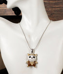 Ebros Furrybones Voodoo Chocolate Hootie Horned Owl Necklace Pendant Jewelry