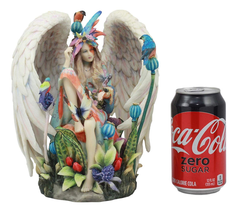 Ebros Sanctuary Sheila Wolk Angel Statue 8.5"Tall Angelic Beauty In Wildlife Nature Figurine