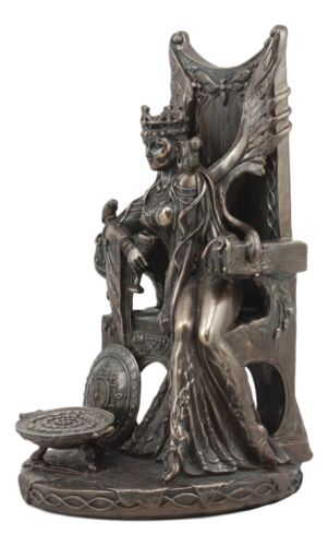 Celtic Goddess Of Fertility Maeve Seated On Throne Statue 11"H Medb Maev Decor