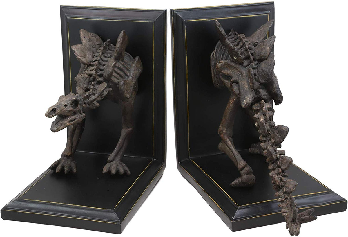 Museum Gallery Quality Prehistoric Stegosaurus Dinosaur Fossil Skeleton Bookends