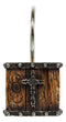 Rustic Lace Scroll Cross On Faux Wood Grain Bathroom Shower Curtain Hooks 12pk