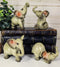 Ebros Gift Safari African Baby Calf Elephant Playing 3.25"H Decorative Figurine Set of 4