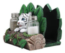 Ebros Rainforest White Tiger Cub Dinner Napkins & Salt Pepper Shakers Holder Set