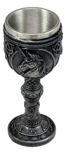 Elixir Of Enchantment Silver Unicorn Wine Goblet Chalice Drink Cup 7.5"H 5oz