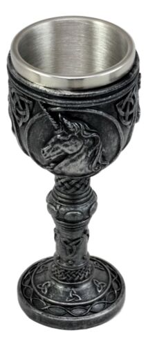 Elixir Of Enchantment Silver Unicorn Wine Goblet Chalice Drink Cup 7.5"H 5oz