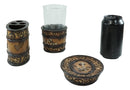 Rustic Tuscany Scroll Family Love Tumbler Cup Soap Dish & Toothbrush Holder Set