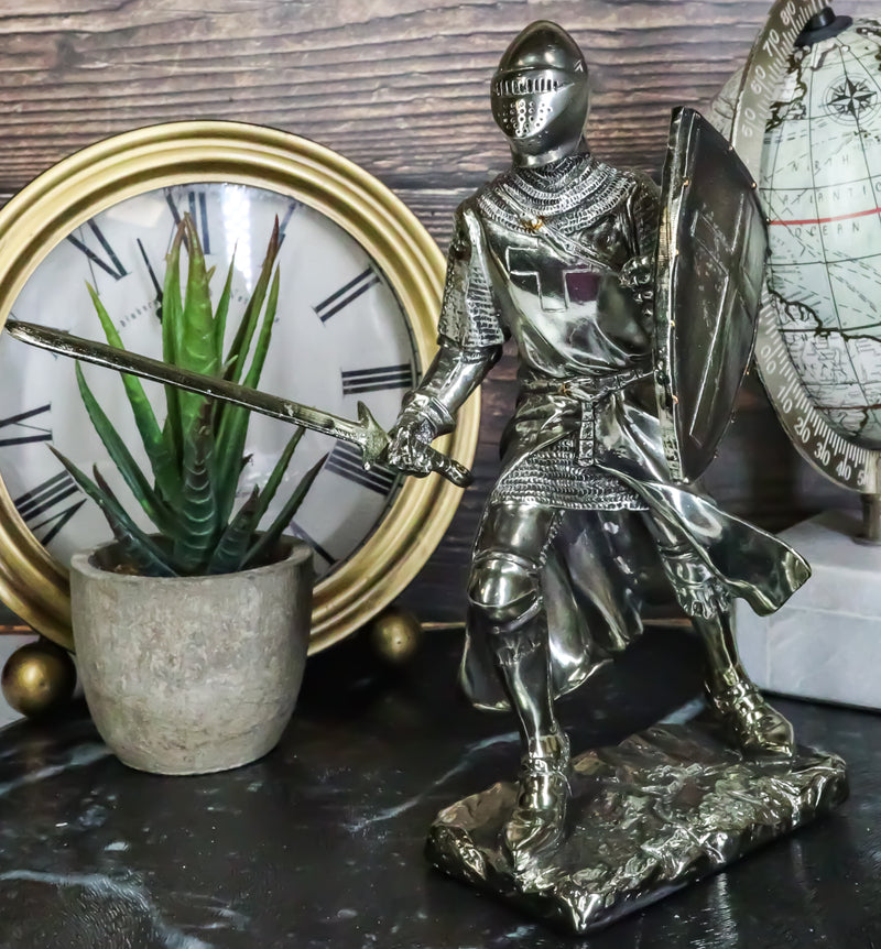 Medieval Holy Roman Empire Crusader Knight In Battle Statue Suit Of Armor Decor