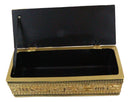 Ancient Egyptian Classical Black And Gold Ornate Hieroglyphic Hinged Long Box