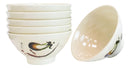 Pack Of 6 Melamine Eggplant Zen Swirl Ridged Appetizer Soup Dessert Rice Bowls