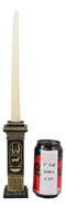 Ebros Ancient Classical Egyptian Black and Gold Hieroglyphs Royal Pillar Column Pharaoh and Isis Candle Holder Figurine 6.75" Tall Candleholder Home Decor Statue