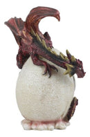 Red Ember Dragon Protecting Egg Table Clock Figurine 7"Tall Mythical Fantasy