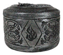 Round Celtic Dragon Vault Spirit Rune Knotwork Silver Decorative Jewelry Box