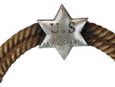 Western Dual Pistols US Marshall Badge And Braided Lasso Ropes Wall Mirror 16"H