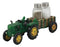 Vintage Country Farm Green Tractor Pulling Wagon Salt And Pepper Shakers Holder