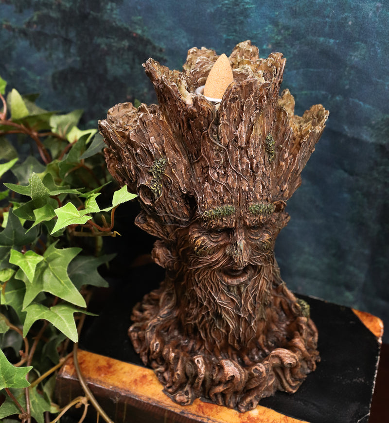 Ebros Whispering Forest Celtic Greenman Backflow Incense Cone Burner Figurine