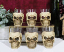 Ebros Grinning Skull Shot Glass Set of 6 Altar of Skulls Skeleton Ossuary Skull