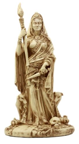 Ebros Ivory Hecate Statue Greek Goddess Hekate with She-Dogs Figurine 10.75" H - Ebros Gift