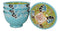 Ebros Set of 4 Luxury Ottoman Style Textured Dining Bowls 5.75"Diameter Made Of Ceramic Ideal For Home Decor Dinnerware & Giftware (Four Seasons)