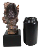 Black African Rhinoceros Bust Statue 7.5"H Rhino Monolith Bronze Electroplated