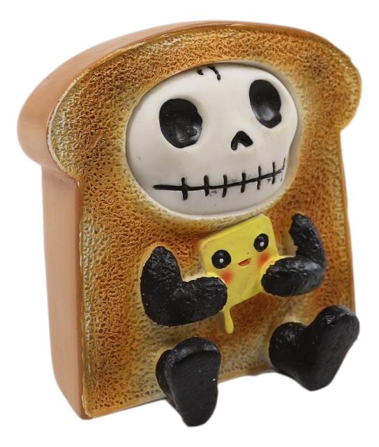 Ebros Furry Bones French Toast Bread Swiss Cheese Breakfast Skeleton Figurine