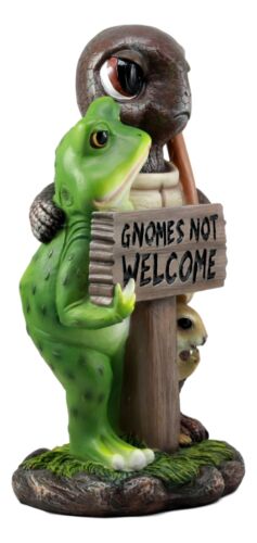 Ebros "Gnomes Not Welcome!" Angry Turtle Squirrel And Frog Friends Decor Statue