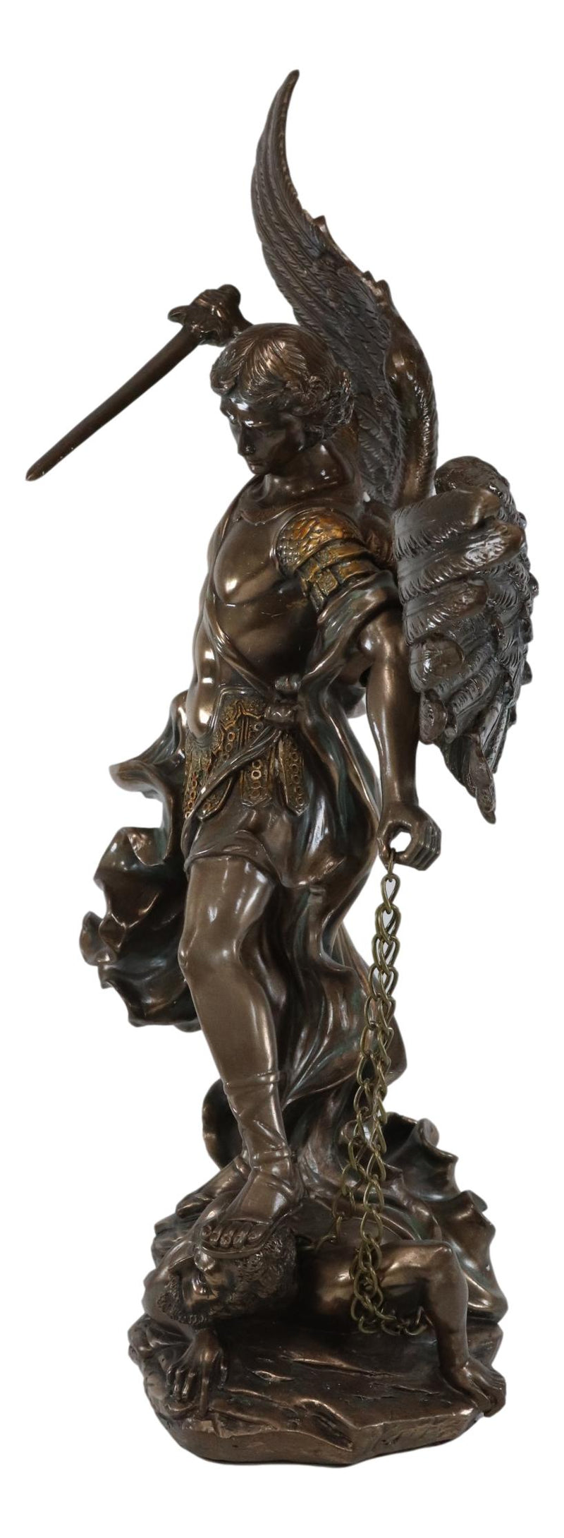 Ebros Large 20"H Guardian Archangel Saint Michael Slaying Lucifer Statue Guido Reni