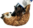 Wisdom Of The Woods Enchanted Great Horned Tiger Owl Wine Bottle Holder Decor