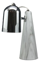 Ceramic Contemporary Cone Task Table Lamp Faux Carrara Marble Base Silver Shade