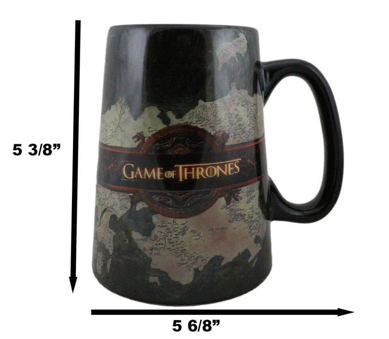Ebros HBO Series Game Of Thrones Map Of Westeros And Essos Ceramic Mug 5.5"Tall
