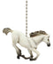 Ceiling Fan Metal Pull Chain With White Equestrian Galloping Horse Handle Knob