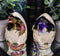 Ebros Colorful Red Blue Fantasy Egg Hatchling Baby Dragon Wyrmling Figurines Set of 2