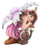 Pink Lily Fairy with Toadstool Mushroom and Snail Figurine 3.25"H Faerie Garden