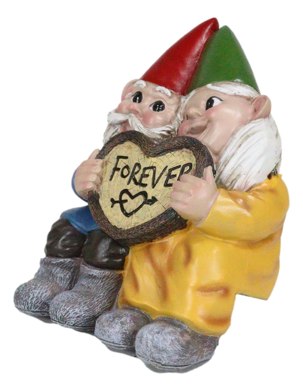 Adorable Mr And Mrs Gnome Couple With Heart Sign Forever Lovestruck Shelf Sitter