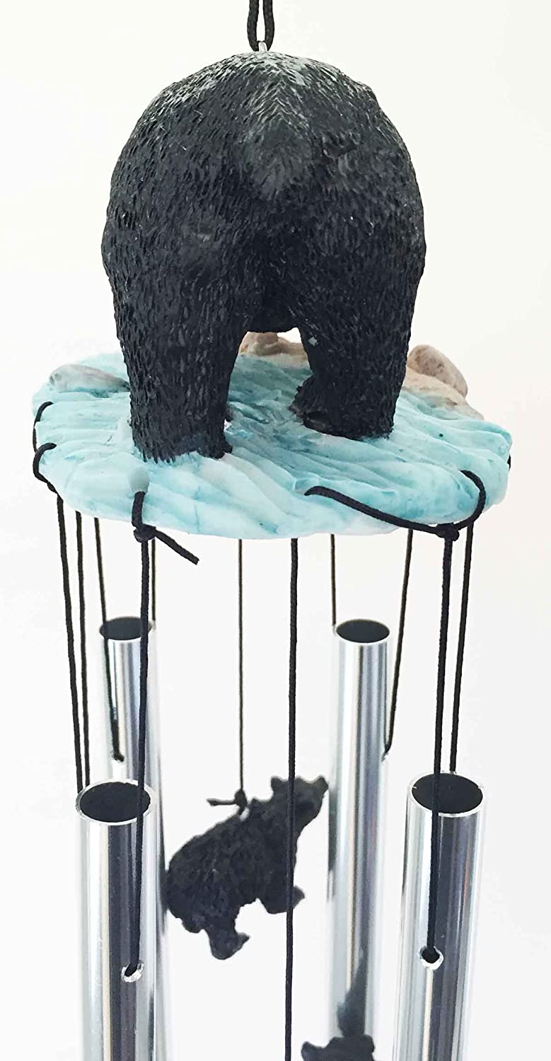 American Black Bear River Fishing Resonant Relaxing Wind Chime Garden Patio