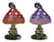 Enchanted Fairy Garden Miniature Colorful Toadstool Mushrooms Figurine Set of 2