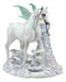 Ebros Aurora Borealis Winter Fairy with Sacred White Horse Statue 10" Long by Nene Thomas Decorative Mythical Fantasy Figurine Collectible