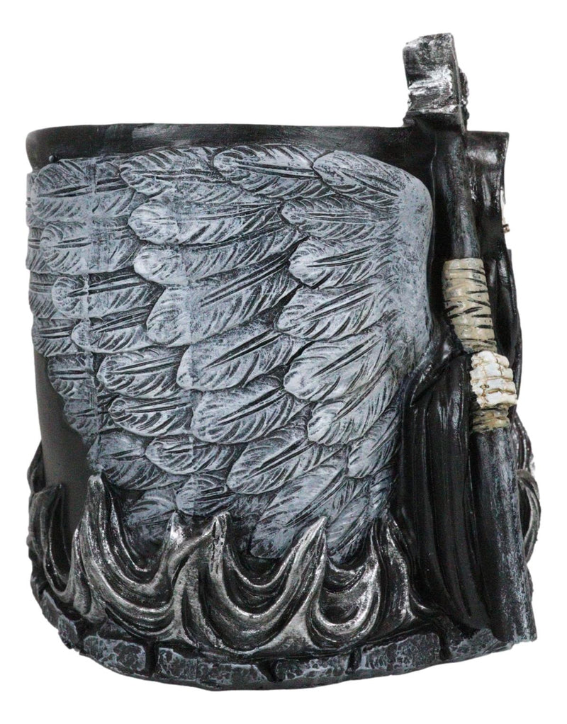Ange Winged Grim Reaper With Scythe Pen Stationery Make Up Brush Holder Figurine