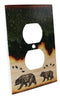 Pack of 2 Rustic Forest Bear Mother And Cub Double Receptacle Wall Outlet Plate