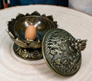 Buddha Padma Lotus Incense Holder Burner Figurine Eastern Meditation Decor 4"Dia