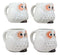 Ebros Gift Whimsical Tundra Forest Big Eyed White Snow Owl Ceramic 11oz Drinking Mugs Set of 4 As Kitchen Dining Home Decor Of Owls Owlet Nocturnal Bird Novelty Mug Cups For Coffee Tea Milk Beverage