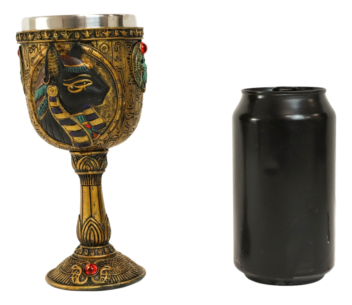 Ebros Ancient Egyptian Women Bastet Cat Wine Goblet 6oz 7"H Decorative Chalice