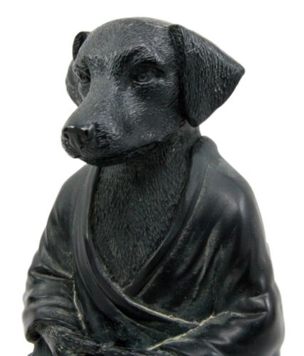 Ebros Meditating Buddha Dog Figurine Zen Koan Monk Dharma Sculpture 6"H Talisman