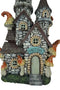 Fairy Garden LED Light Up Castle Stone House With Tall Tower Roofs Figurine