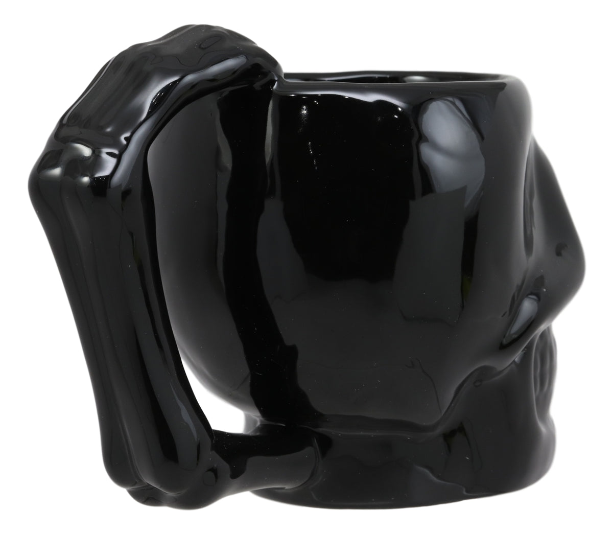 Ebros Macabre Decor Death Black Bone Skull Drinking Coffee Mug 12oz Ceramic Drink Cup