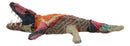 River Alligator Crocodile Hand Crafted Paper Mache Colorful Sari Fabric Figurine
