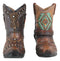 Set of 2 Western Cowboy Turquoise & Dreamcatcher Boots Make Up Tools Pen Holder