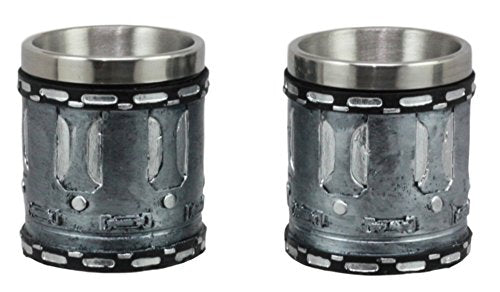 Ebros Western Novelty Revolver Pistol Gun Barrel Cylinder Shot Glass 2-Ounce Set of 2