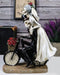 Day Of The Dead Just Married Wedding Bride Groom Skeletons On Bicycle Figurine