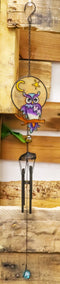 Woodland Gem Owl Resonant Relaxing Black Coated Copper Wind Chime Garden Patio