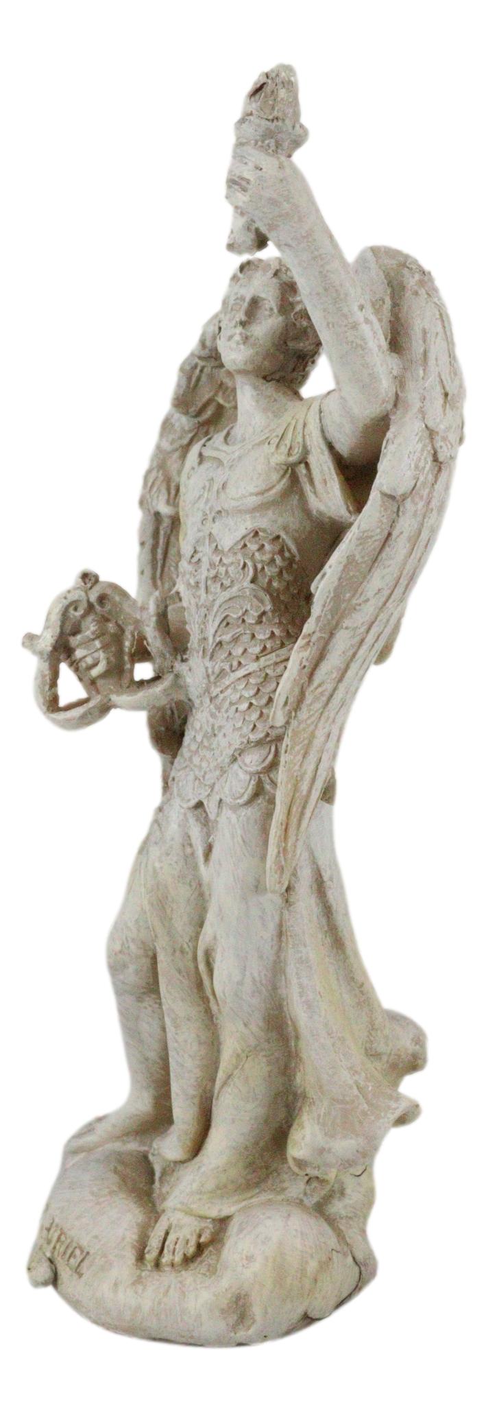 Ebros Archangel Saint Uriel Statue 5"H Light And Fire Of God Patron of Confirmation